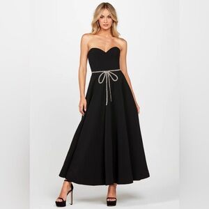 Helsi Grace Strapless Crystal Bow Gown